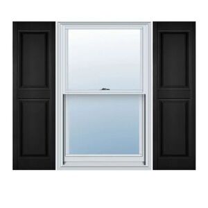 12”x28” lifetime vinyl two equal black window panels